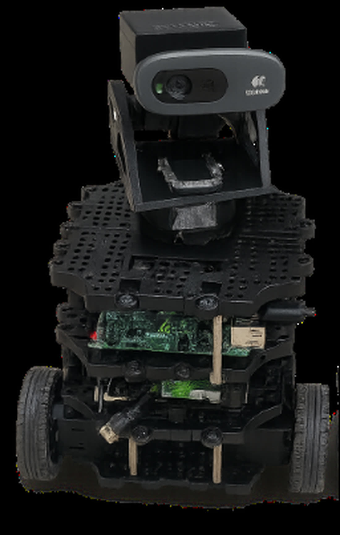 The physical RADAR telepresence robot: camera on a pan-tilt mount over a two-wheeled base